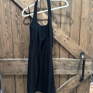 Open back halter dress